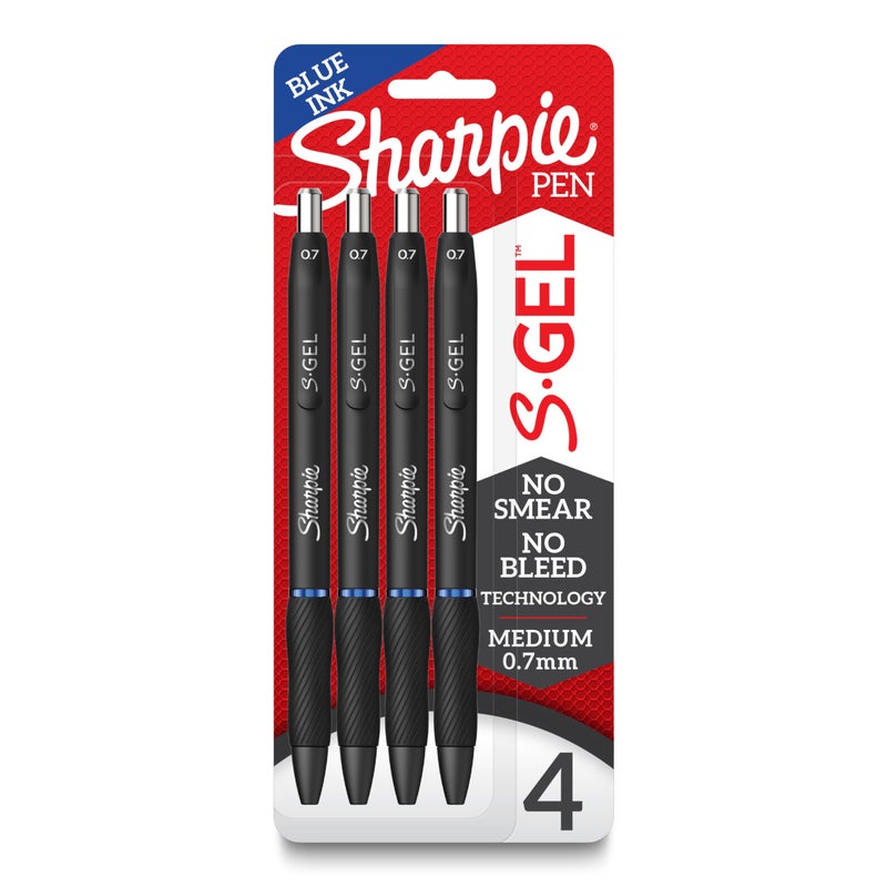 Sharpie S-Gel Gel Pens Medium Point (0.7mm) Blue Ink Gel Pen 4 Count - Image 1